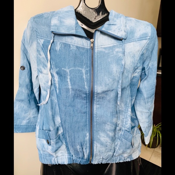 Woman Soft Dennim zipper blouse - Picture 1 of 3